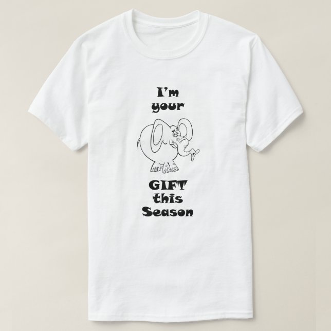 Weißer Elefant des Geschenks T-Shirt (Design vorne)