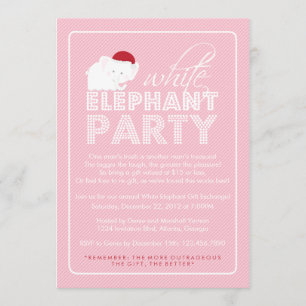 Weißer Elefant-Geschenk-Austausch-Feiertags-Party Einladung