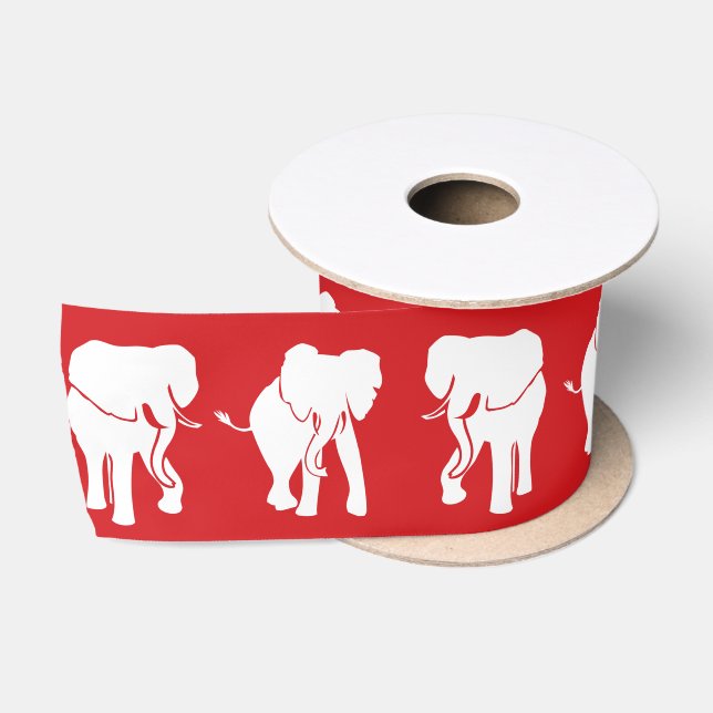 Weißer Elefant-Geschenk-Austausch-Weihnachten Satinband (Spule)
