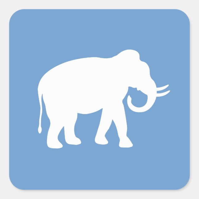 Weißer Elefant Quadratischer Aufkleber (Vorderseite)