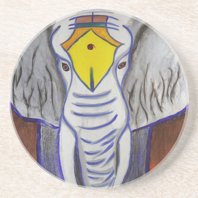 Weißer Elefant Untersetzer (Vorne)