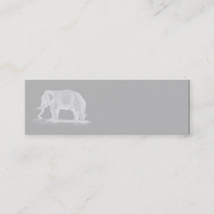 Weißer Elefant Vintage 1800s Illustration Mini Visitenkarte