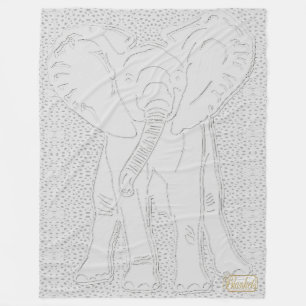 Weißer Elefant-Weiß punktierte Fleece-Decke Fleecedecke