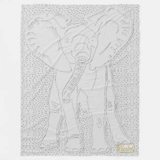 Weißer Elefant-Weiß punktierte Fleece-Decke Fleecedecke
