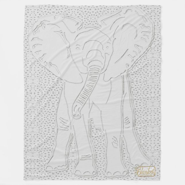 Weißer Elefant-Weiß punktierte Fleece-Decke Fleecedecke (Vorderseite)