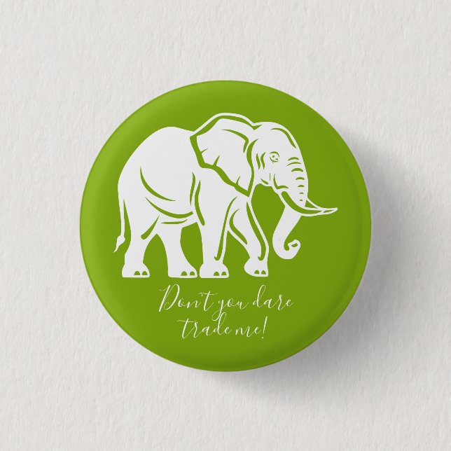 Weißer-Elefanten-Scherzgeschenk Button (Vorderseite)