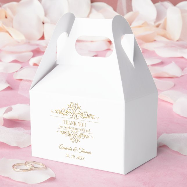 Weißer, eleganter Rahmen Geschenkschachtel (Hochzeit)