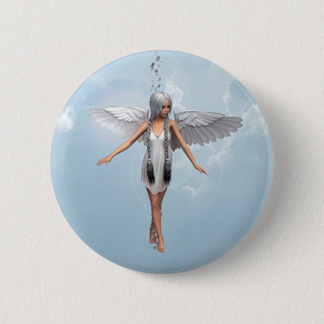 Weißer Engel Button (Vorderseite)