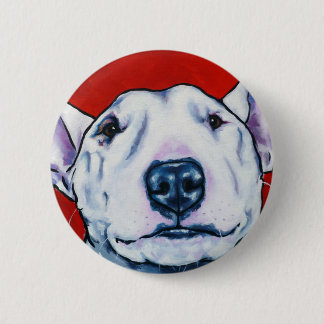 Weißer englischer Bullterrier Button