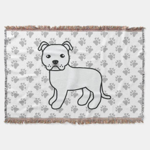 Weißer English Staffordshire Bull Terrier Hund Decke