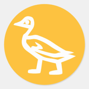 Weißer Enten-Aufkleber Runder Aufkleber