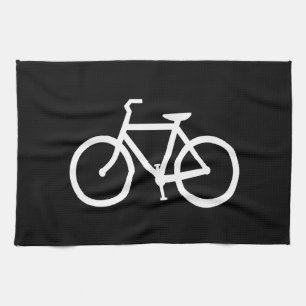 Weißer Fahrradweg Geschirrtuch