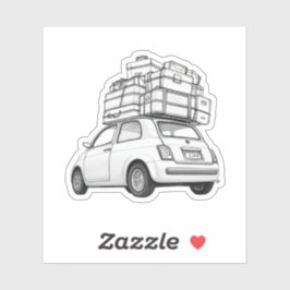 Weißer Fiat Car Aufkleber