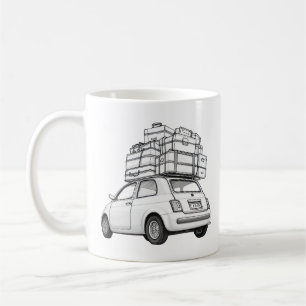 Weißer Fiat Wagen Kaffeetasse