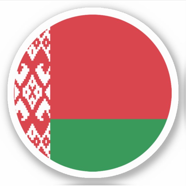 Weißer Flaggenrundkleber Aufkleber (Vorderseite)