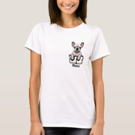 Weißer Französischer Bullenhund in der Tasche T-Shirt