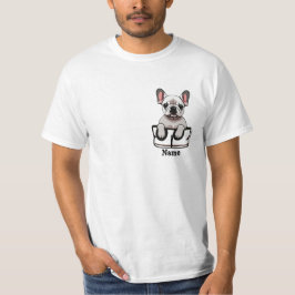 Weißer Französischer Bullenhund in der Tasche T-Shirt