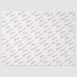 Weißer "Frohe Weihnachten" Goldschriftzug  Seidenpapier