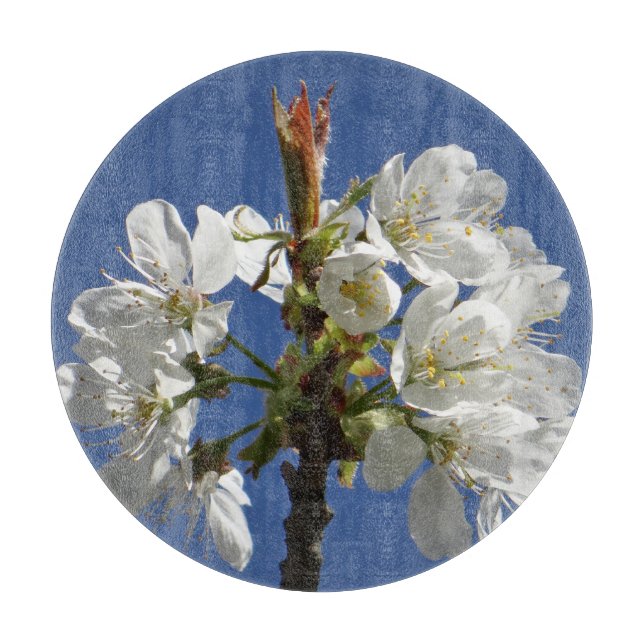 Weißer Frühlingsblut Schneidebrett (Vorderseite)