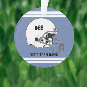 Weißer Fußballhelm   Blue Jersey Ornament