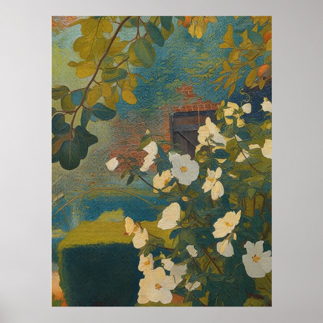 Weißer Garten Poster (Vorne)