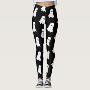 Weißer Geist, auf schwarzem Hintergrund. Leggings