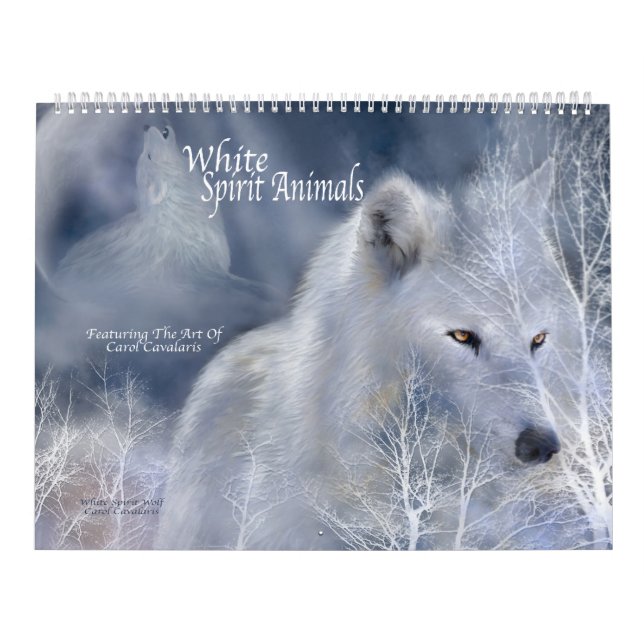 Weißer Geist-Tier-Kunst-Kalender Kalender (Titelbild)