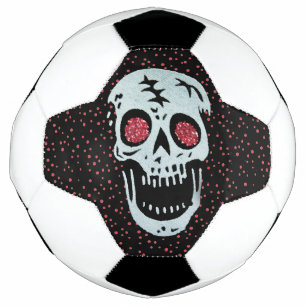 Weißer, gekratzter Schädelroter Glitzer Augen Punk Fußball