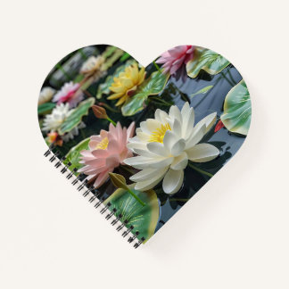 Weißer, gelber blühender Lotus Notizbuch