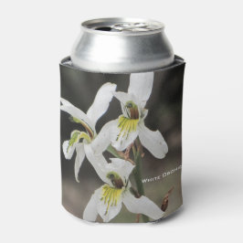 Weißer Gelber Orchideengetränk Cooler Dosenkühler