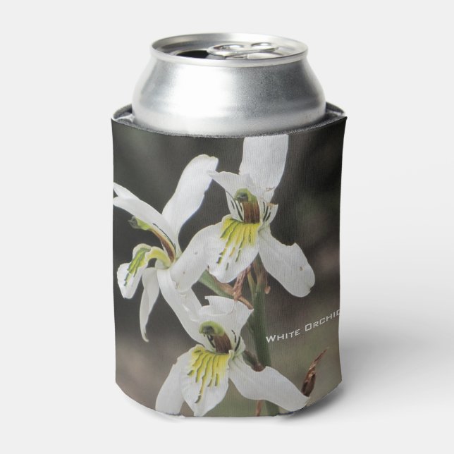 Weißer Gelber Orchideengetränk Cooler Dosenkühler (Kanne Vorderseite)