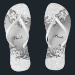 Weißer Glitzer und Grau  | Hochzeit Flip Flops<br><div class="desc">Brautparty Drehte Flop Shoes bereit für Sie zu personalisieren. ⭐ Dieses Produkt ist zu 100% benutzerdefinierbar. Grafiken und / oder Text können hinzugefügt, gelöscht, verschoben, verändert, verändert, gedreht, etc.. ⭐ 99% meiner Designs in meinem Geschäft sind in Schichten gemacht. Damit können Sie die Größe und den Text der Grafik und...</div>