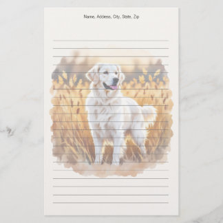 Weißer Golden Retriever Hund Briefpapier