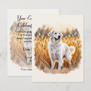 Weißer Golden Retriever Hund Einladung