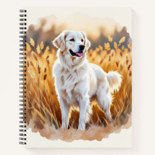 Weißer Golden Retriever Hund Notizbuch