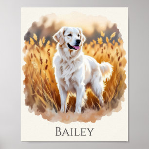 Weißer Golden Retriever Hund Poster
