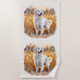 Weißer Golden Retriever Hund Strandtuch