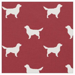 Weißer Golden Retriever Silhouette Pattern Rot Stoff