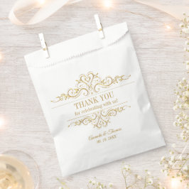 Weißer, goldfarbener Rahmen - Gastgeschenk Hochzei Geschenktütchen