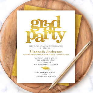 Weißer Goldgräber - moderne Party Einladung