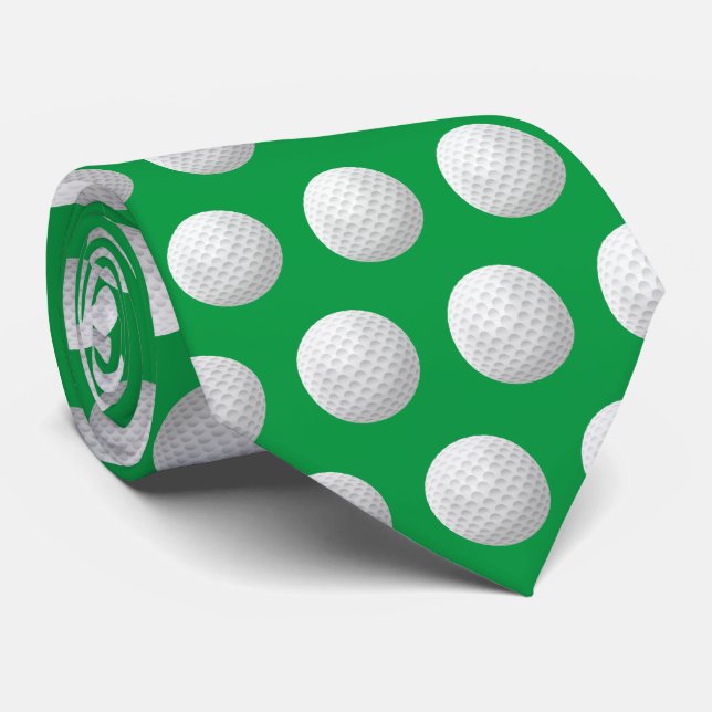 weißer Golfball auf Grün Krawatte (Gerollt)