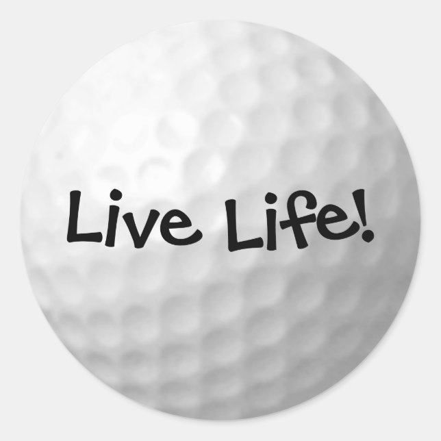 weißer Golfball mit Anführungszeichen Runder Aufkleber (Vorderseite)