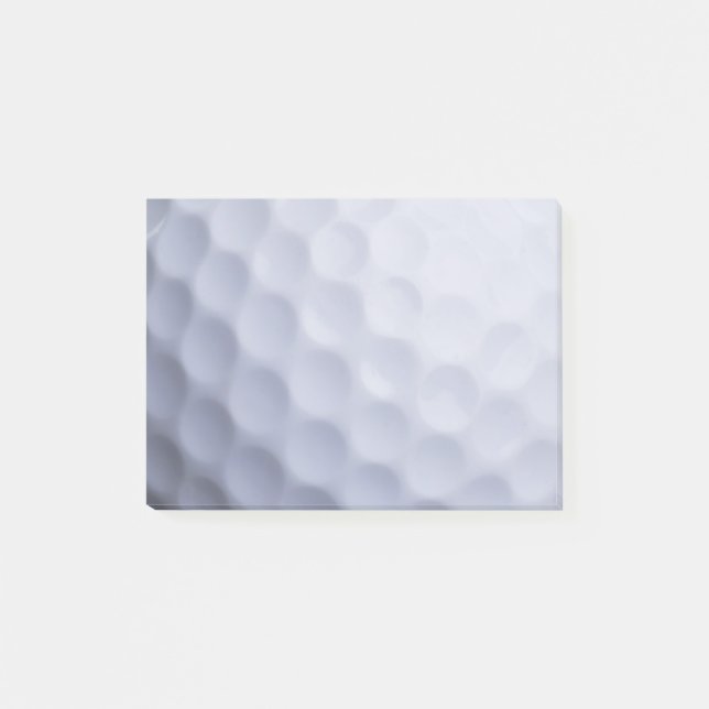Weißer Golfball trägt Schablone zur Schau Post-it Klebezettel (Vorderseite)