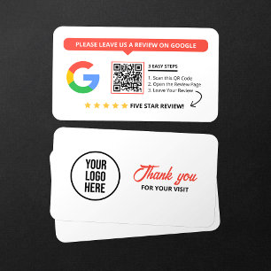 Weißer Google Bewertungen QR-Code Geschäft Bewertu Visitenkarte