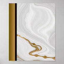 Weißer grauer Marmorstein / Schwarze goldene Grenz