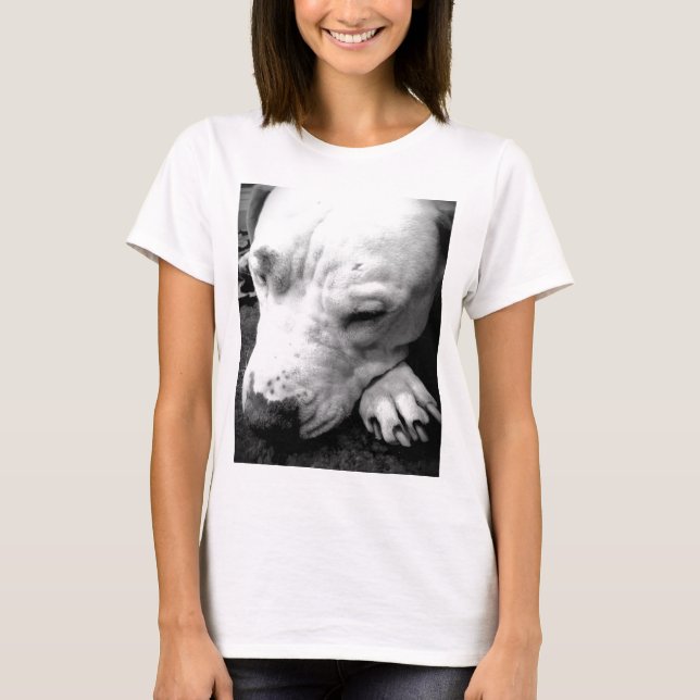 Weißer Grubenbull T-Shirt (Vorderseite)
