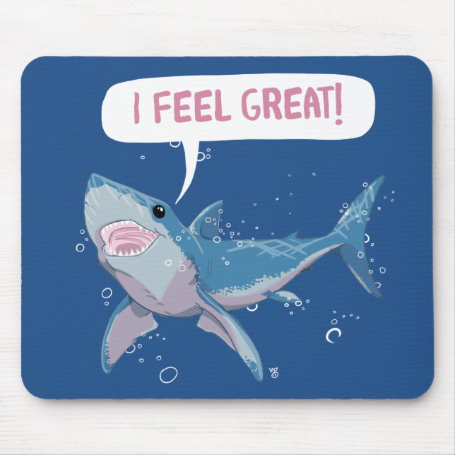 Weißer Hai fühlt sich groß Mousepad (Vorne)