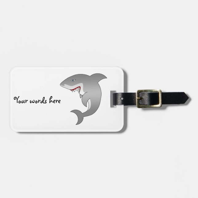 Weißer Hai Gepäckanhänger (Vorderseite horizontal)