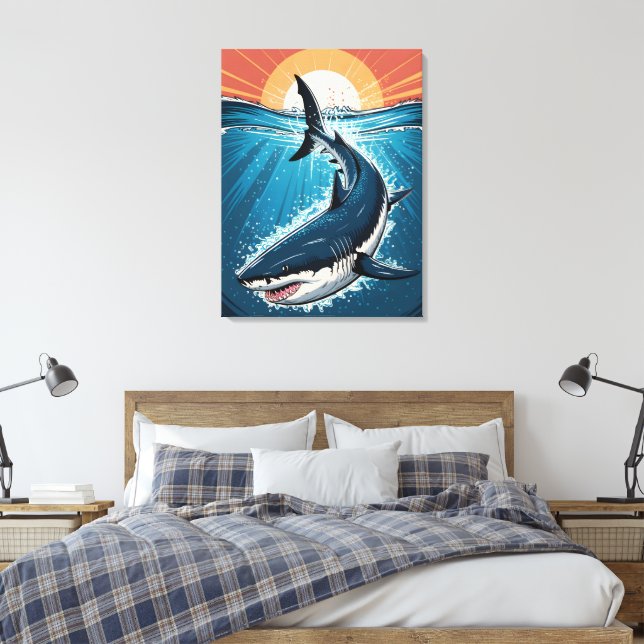 Weißer Hai Leinwanddruck (Insitu (Schlafzimmer))
