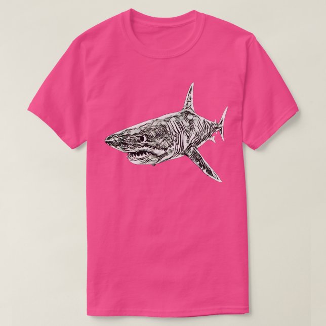 Weißer Hai Raubfisch bunter Hai T-Shirt (Design vorne)